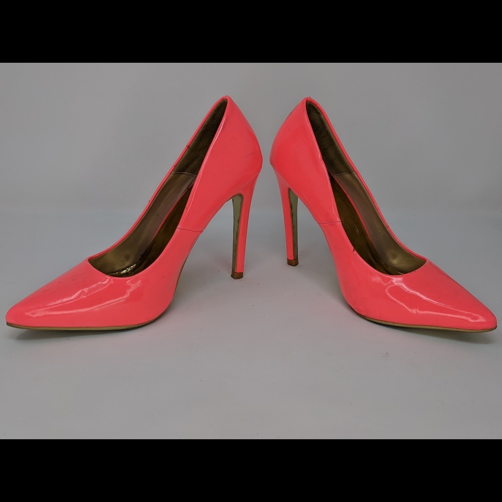 Neon pink heels